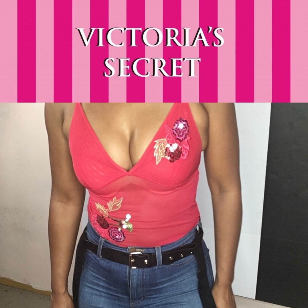 Victoria Secret Red Camisole with Cherry Sequins